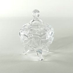 Bonbonniere - rund m/blomster og blade p lg