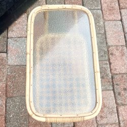 Bambus bord m/hylde og glasplade