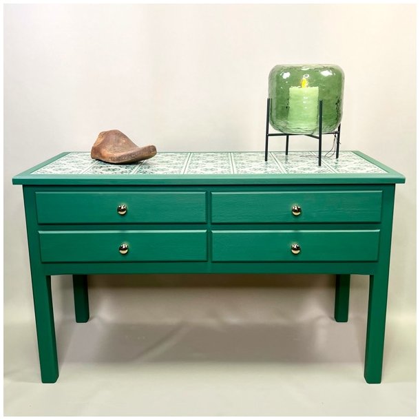 Bord med kakler og skuffer - SOLGT