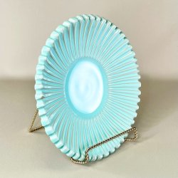 Keramik fad m/riller - turkis, Eslau