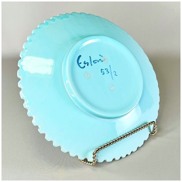 Keramik fad m/riller - turkis, Eslau