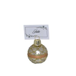 Julekugle til bordkort - guld (6 stk)