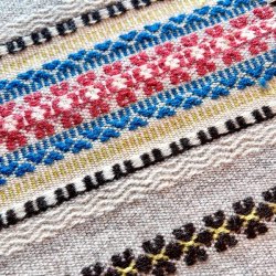 Hndvvet lber - multi farvet (ca. 34x112)