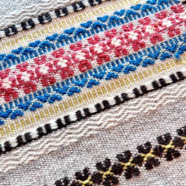 Hndvvet lber - multi farvet (ca. 34x112)