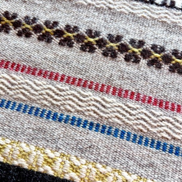 Hndvvet lber - multi farvet (ca. 34x112)