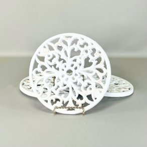 Bordskner - rund, hvid