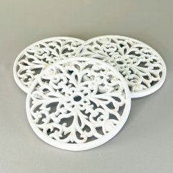 Bordskner - rund, hvid