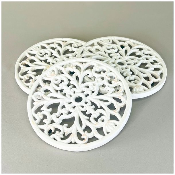 Bordskner - rund, hvid