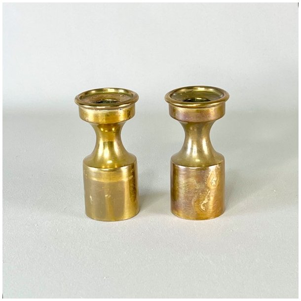 Messing lysestager - Boyes Metalkunst, patinerede