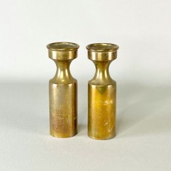 Messing lysestager - Boyes Metalkunst, patinerede