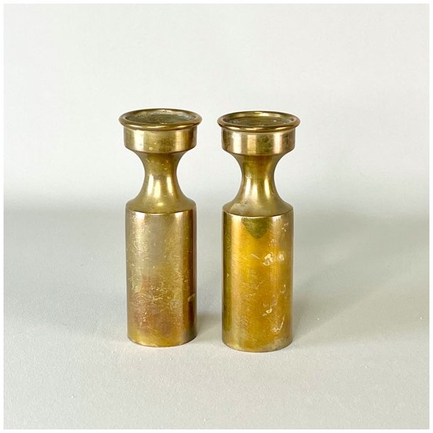 Messing lysestager - Boyes Metalkunst, patinerede