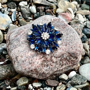 Broche - rund m/bl� sten