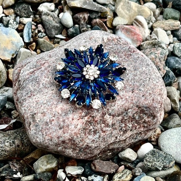 Broche - rund m/bl� sten