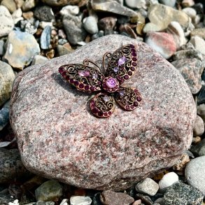 Broche - stor sommerfugl, lilla
