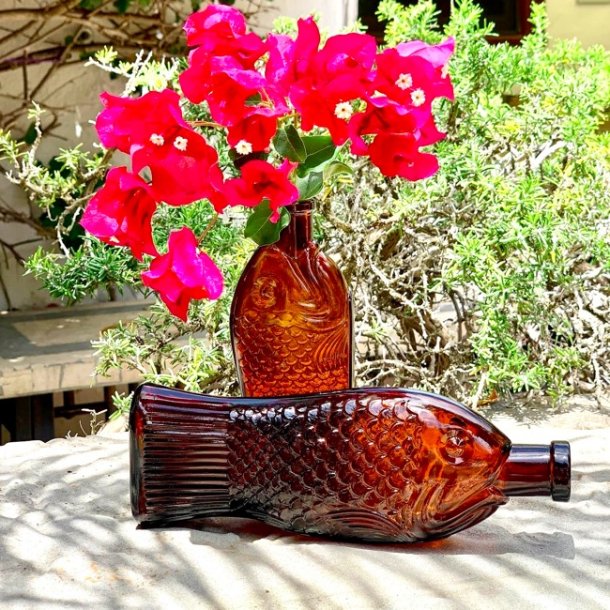 Flaske - fisk med korkprop, vintage 