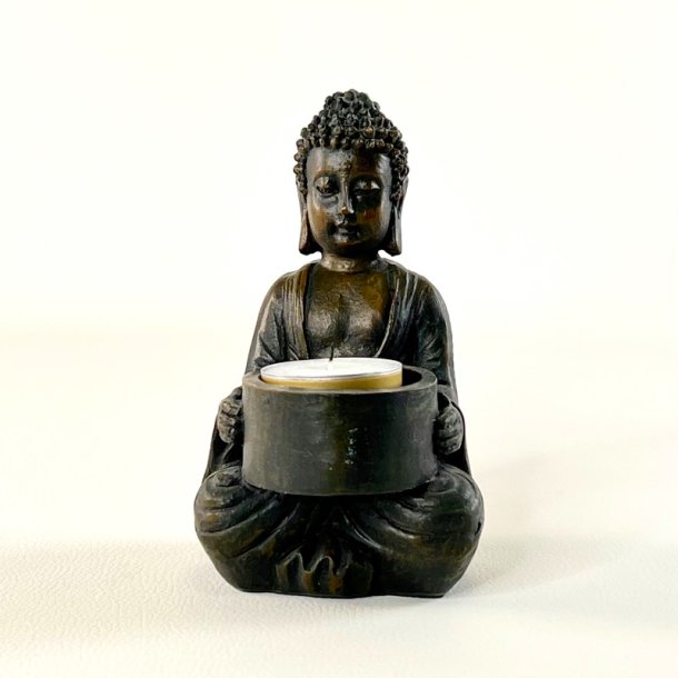 Siddende Buddha m/lys