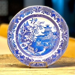 Tallerken - engelsk porceln Burleighware 'Willow' 