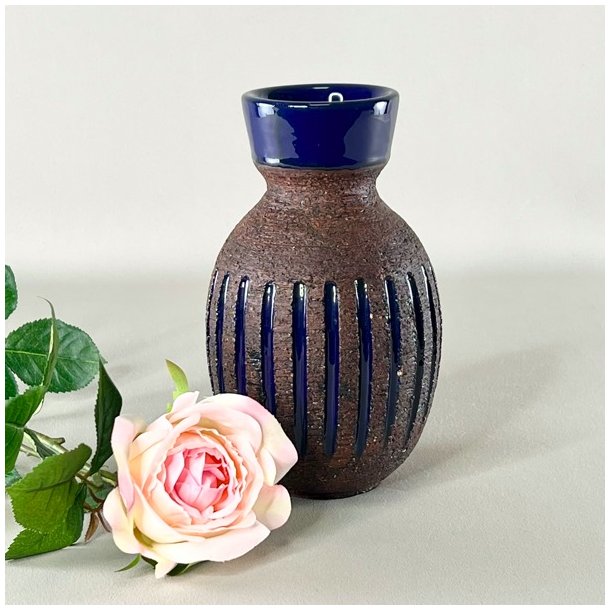 Keramikvase - Burmeister, bl� stribe