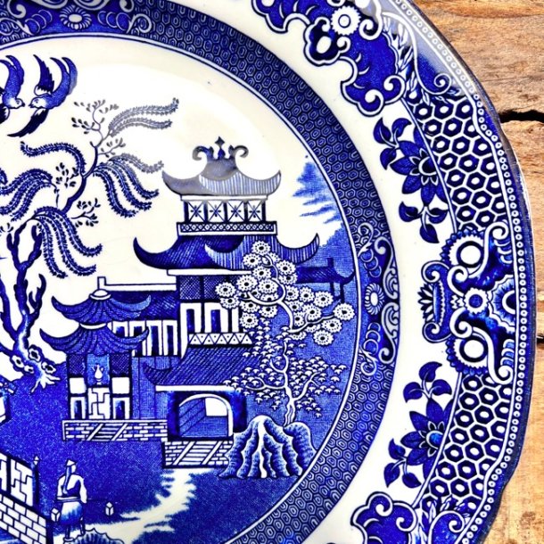 Tallerken - engelsk porceln Burleighware 'Willow' 