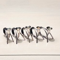 Retro lysestage - C.F. Christiansen, slv med vikling (enkelt, buk) 