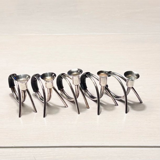 Retro lysestage - C.F. Christiansen, slv med vikling (enkelt, buk) 