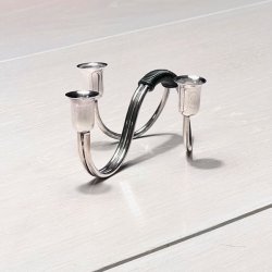 Retro lysestage - C.F. Christiansen, slv med vikling (trippel) 