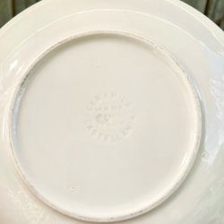 Ostetallerken (st a' 6 stk) - fransk m/rd og gul kant 