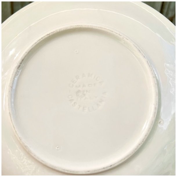 Ostetallerken (st a' 6 stk) - fransk m/rd og gul kant 