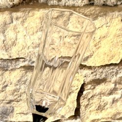 Champagneglas - ottekantede med sort fod