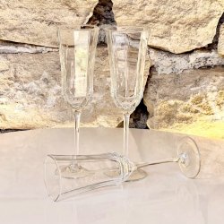 Champagneglas - ottekantede 