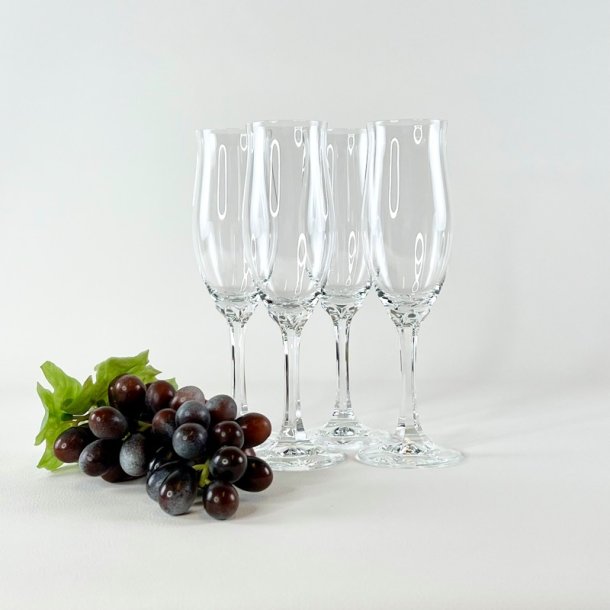 Champagneglas (4 stk samlet) - let tulipanformet 