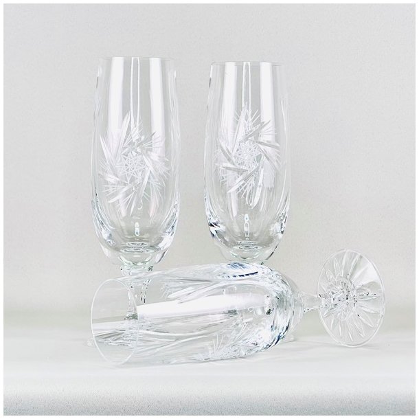 Champagneglas - krystal, stjerne (5 stk)