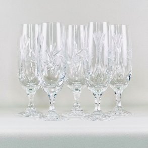 Champagneglas - krystal, stjerne (5 stk)