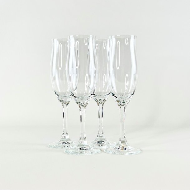Champagneglas (4 stk samlet) - let tulipanformet 