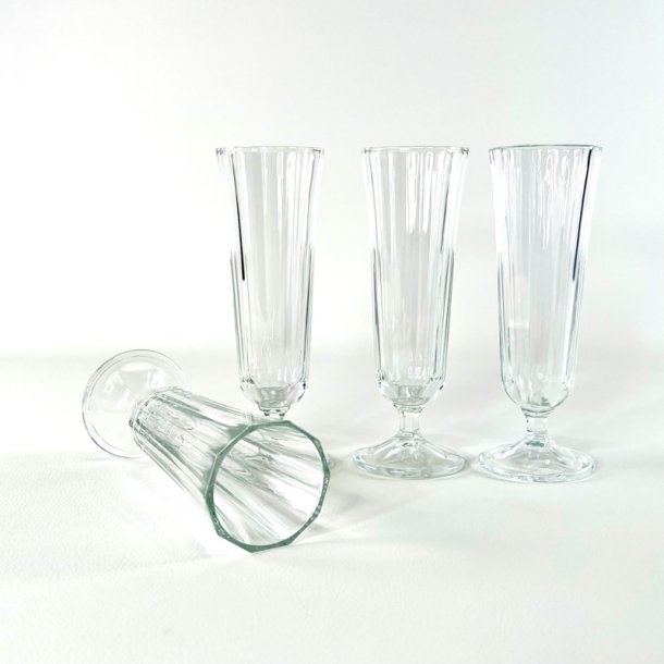 Champagneglas (4 stk samlet) - med riller