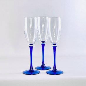 Champagneglas med bl stilk - Luminarc