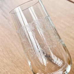 Champagneglas - krystalglas med ciselering (8 stk samlet) 