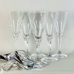 Champagneglas - sekskantet stilk