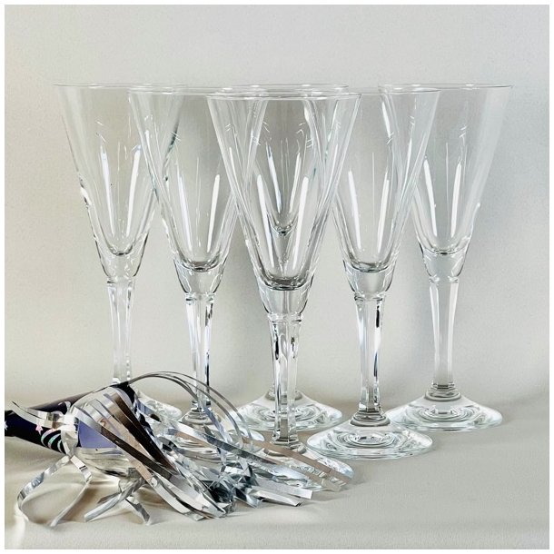 Champagneglas - sekskantet stilk