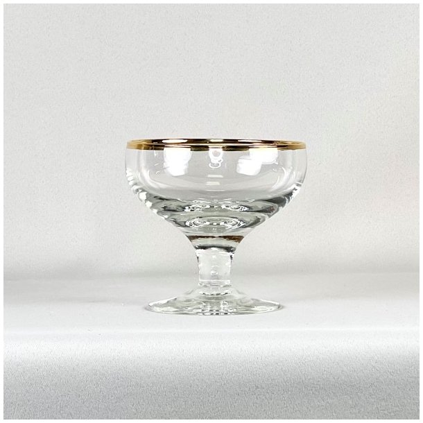 Champagneskle (6 stk) - vintage med guldkant  