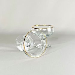 Champagneskle (6 stk) - patineret guldkant  