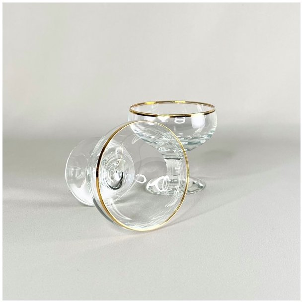 Champagneskle (6 stk) - patineret guldkant  