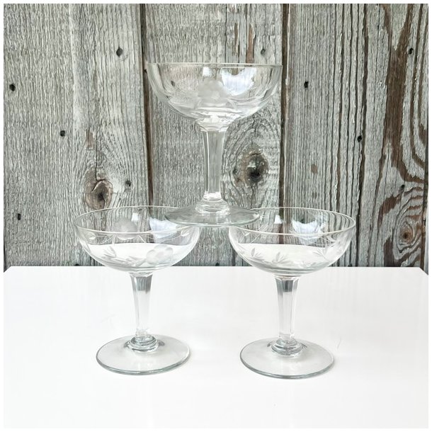 Champagneskle (6 stk samlet) - vintage fransk, ciceleringer 