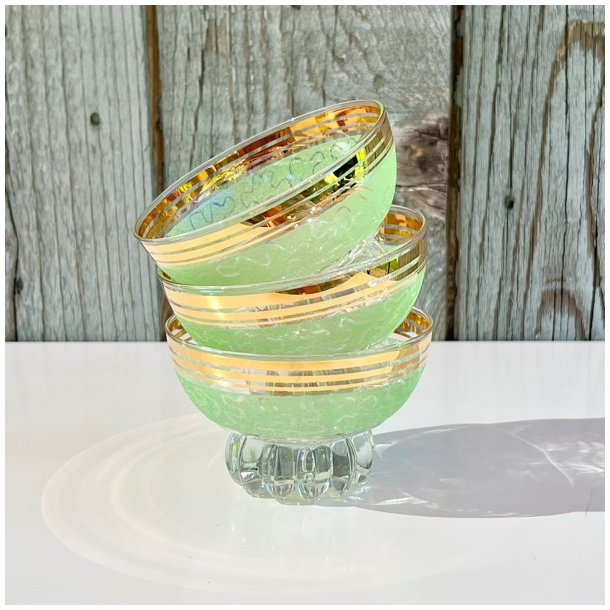 Champagneskle (st a' 3 stk) - lysegrn m/guld 