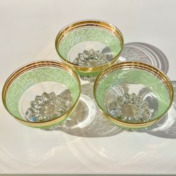 Champagneskle (st a' 3 stk) - lysegrn m/guld 