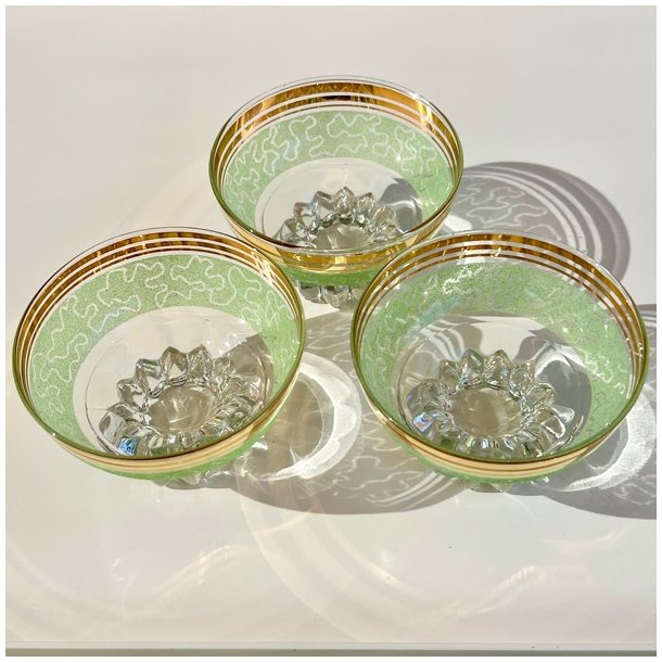 Champagneskle (st a' 3 stk) - lysegrn m/guld 