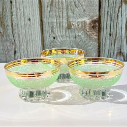 Champagneskle (st a' 3 stk) - lysegrn m/guld 