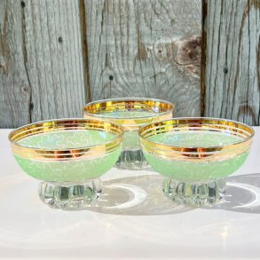 Champagneskle (st a' 3 stk) - lysegrn m/guld 