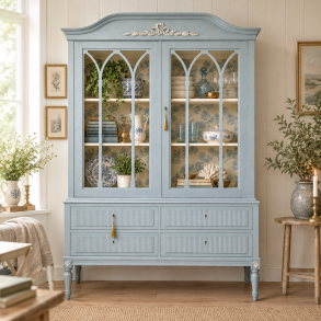 Vitrineskab - Hepplewhite, bl� 