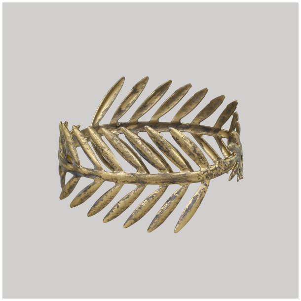 Servietring m/blad - messing 